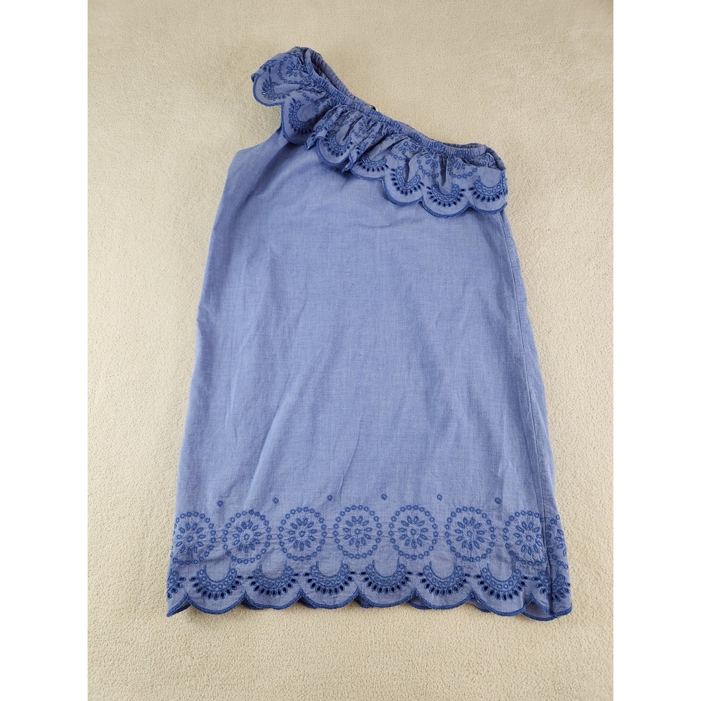 Womens Vineyard Vines Off The Shoulder Mini Dress Cover up Blue Small Eyelets